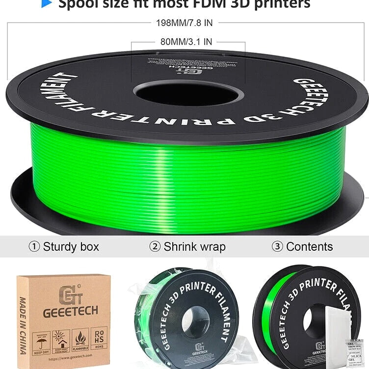 【Buy 6 Get 4 Free,Add 10】GEEETECH 3D Printer Filament PLA/ABS+/PETG/TPU/Resin US