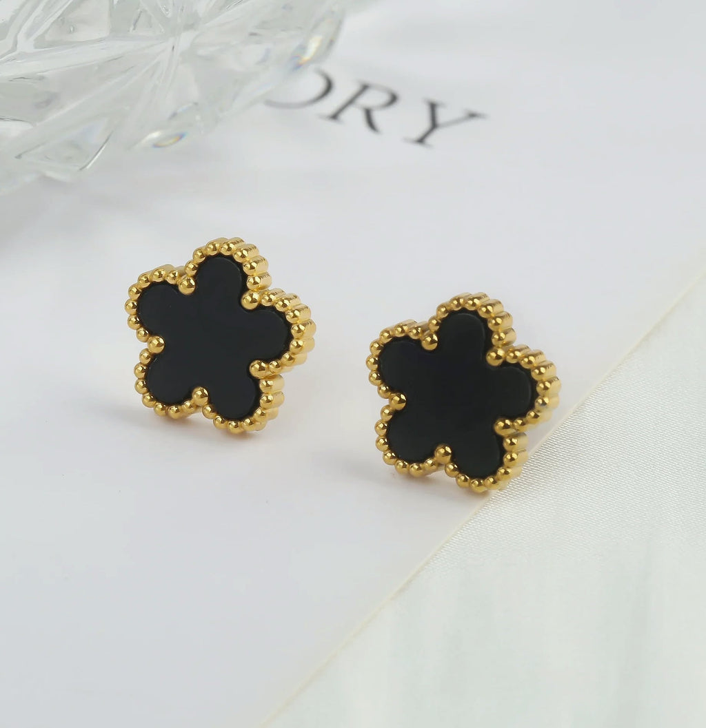 Stainless Steel Five Leaf Clover Flower Adjustable Bracelet