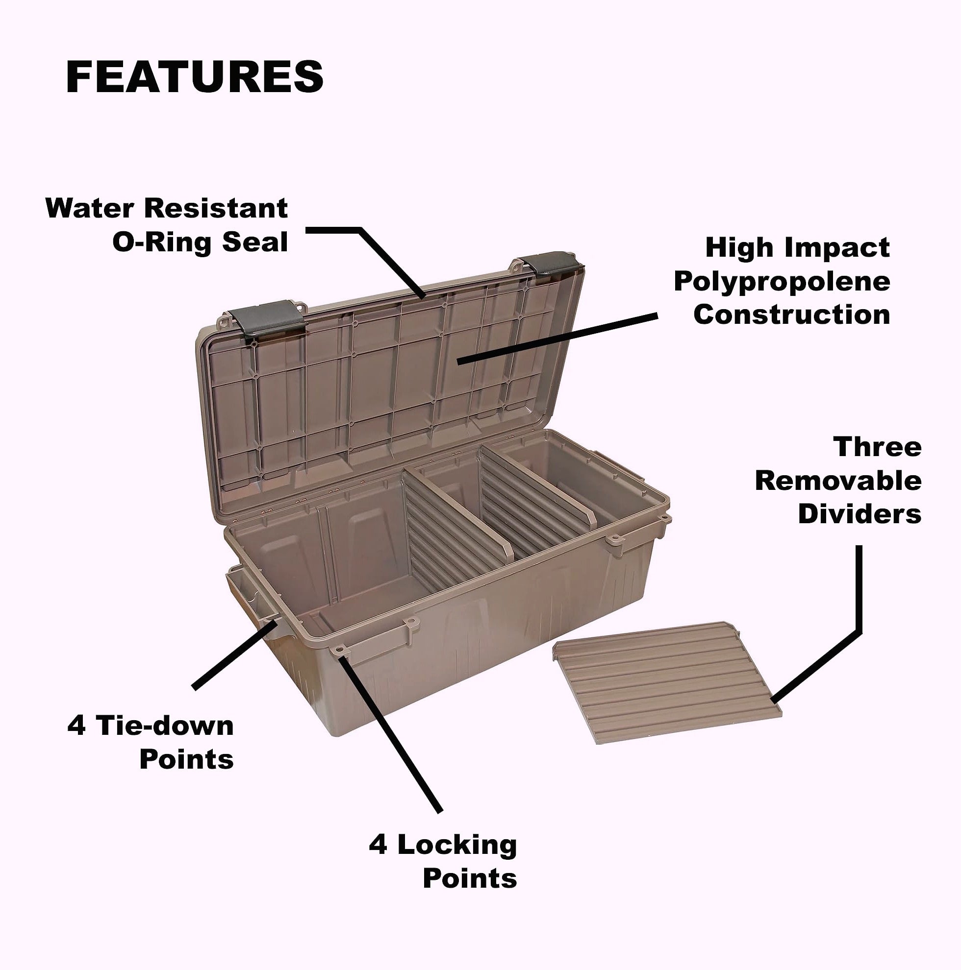 MTM ACDC30 Divided Ammo Crate Utility Box