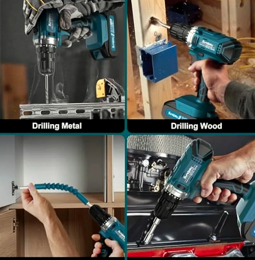 Kankeirr 21V Cordless Drill Kit with 255-Piece Accessory Set