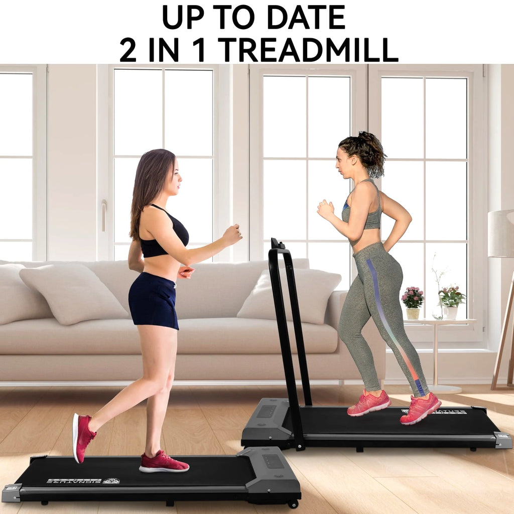 2-in-1 Foldable Treadmill, Compact Walking Pad, Under Desk Electric Treadmill