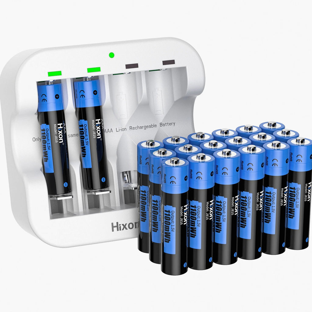 1100mWh Hixon AAA 1.5V Lithium Rechargeable Batteries &Charger High Quality LOT