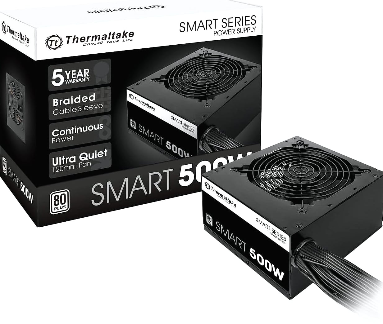 Thermaltake Smart 500W 80+ White PSU with 120mm Fan