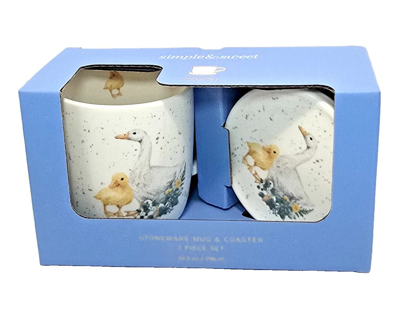 Duck Duckling Mug Coaster Set 10oz Stoneware Kitchen Gift Kent Pottery