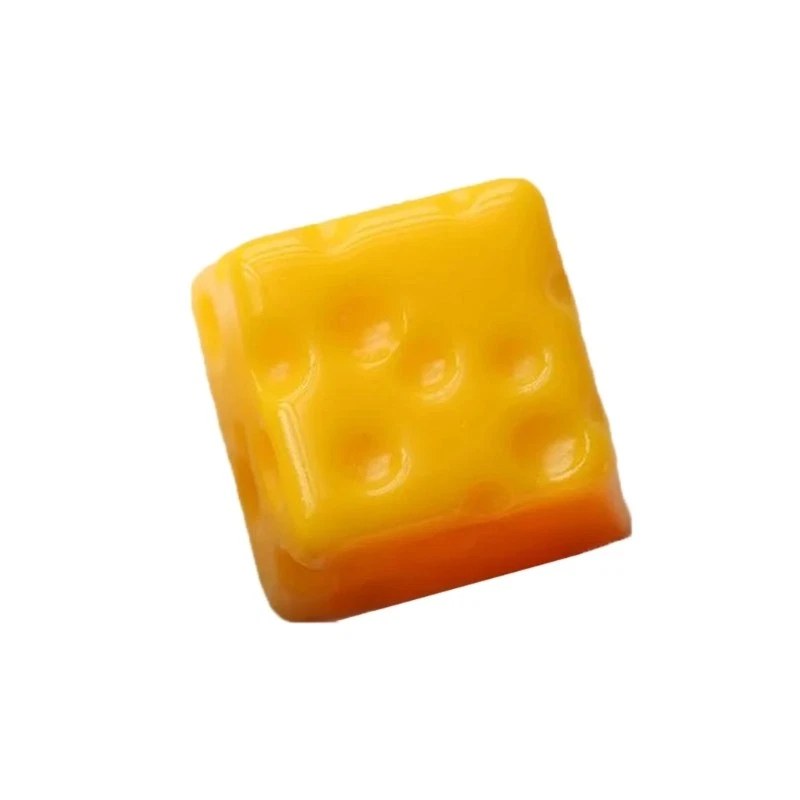 Handmade Cheese Themed Resin Keycap for Crossed Stem Mechanical Keyboards