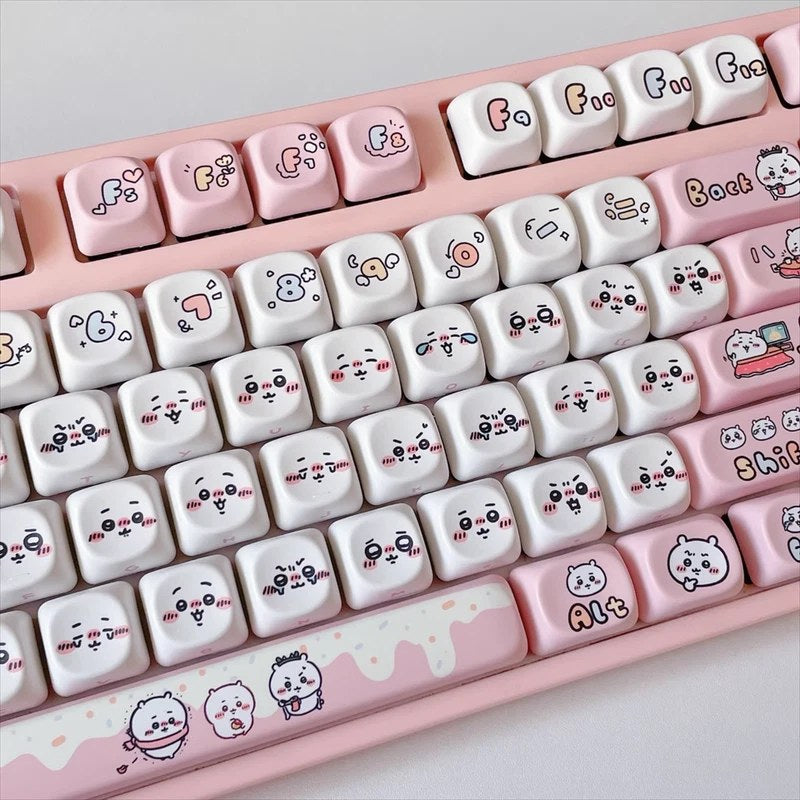 Cartoon Chiikawa Keycaps 131 Keys PBT Key Cap for Mechanical Keyboard Full Set