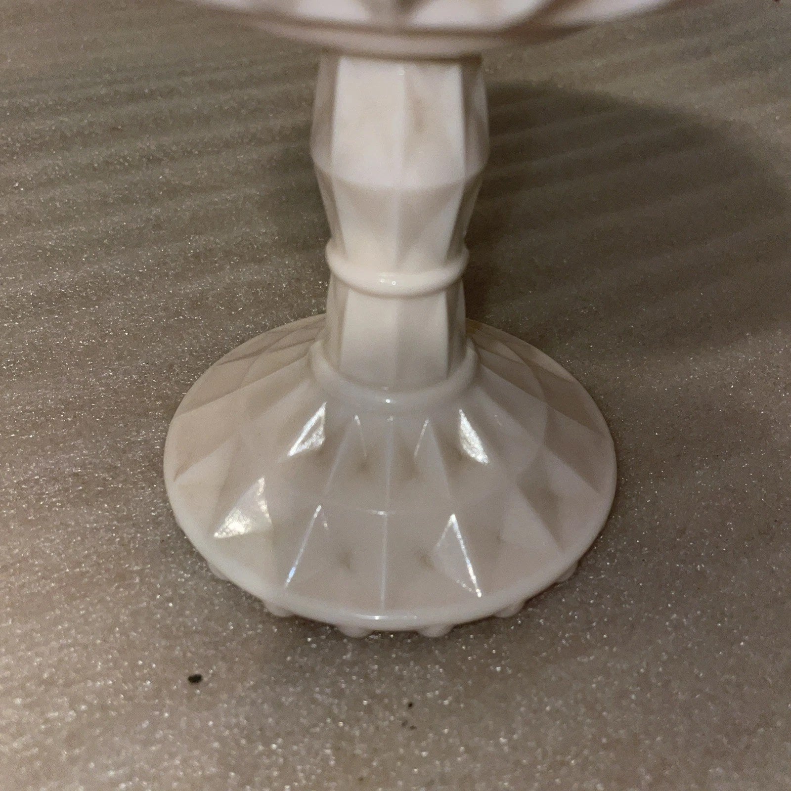 Jeanette Pink Milk Glass Vintage Pedestal Compote Windsor Pattern