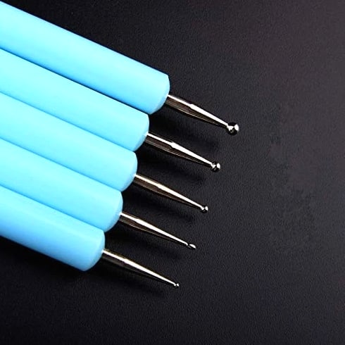 5 Pcs/set Soft Pottery Clay Tool Silicone & Stainless Steel Two Head Sculpting P