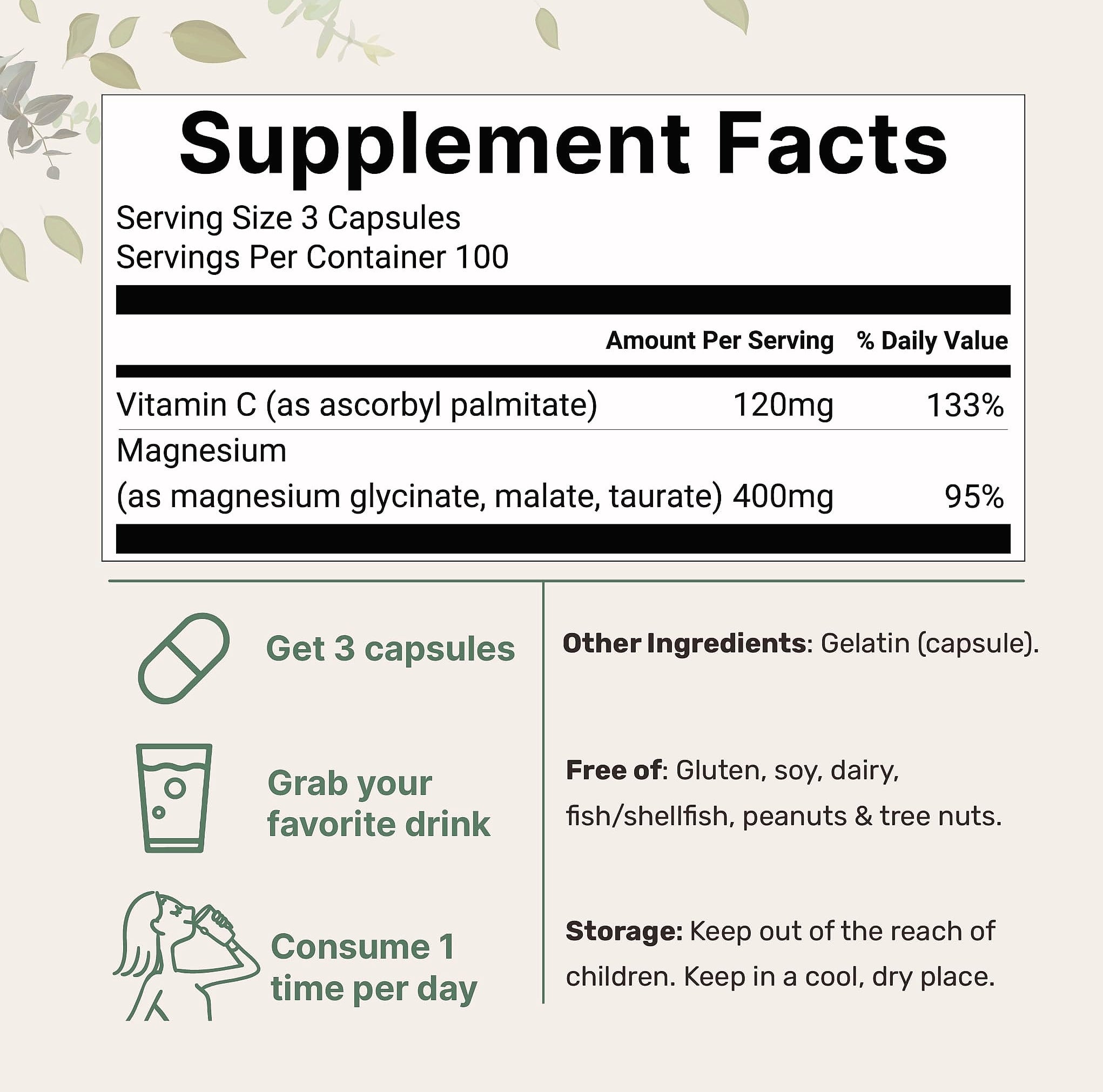 Micro Ingredients Pure Magnesium Complex, 300 Capsules
