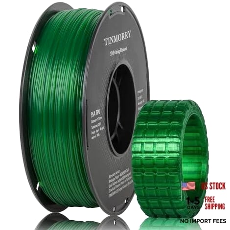 TPU Filament 1.75mm, TPU 95A Flexible 3D Printer Filament Transparent Emerald Green