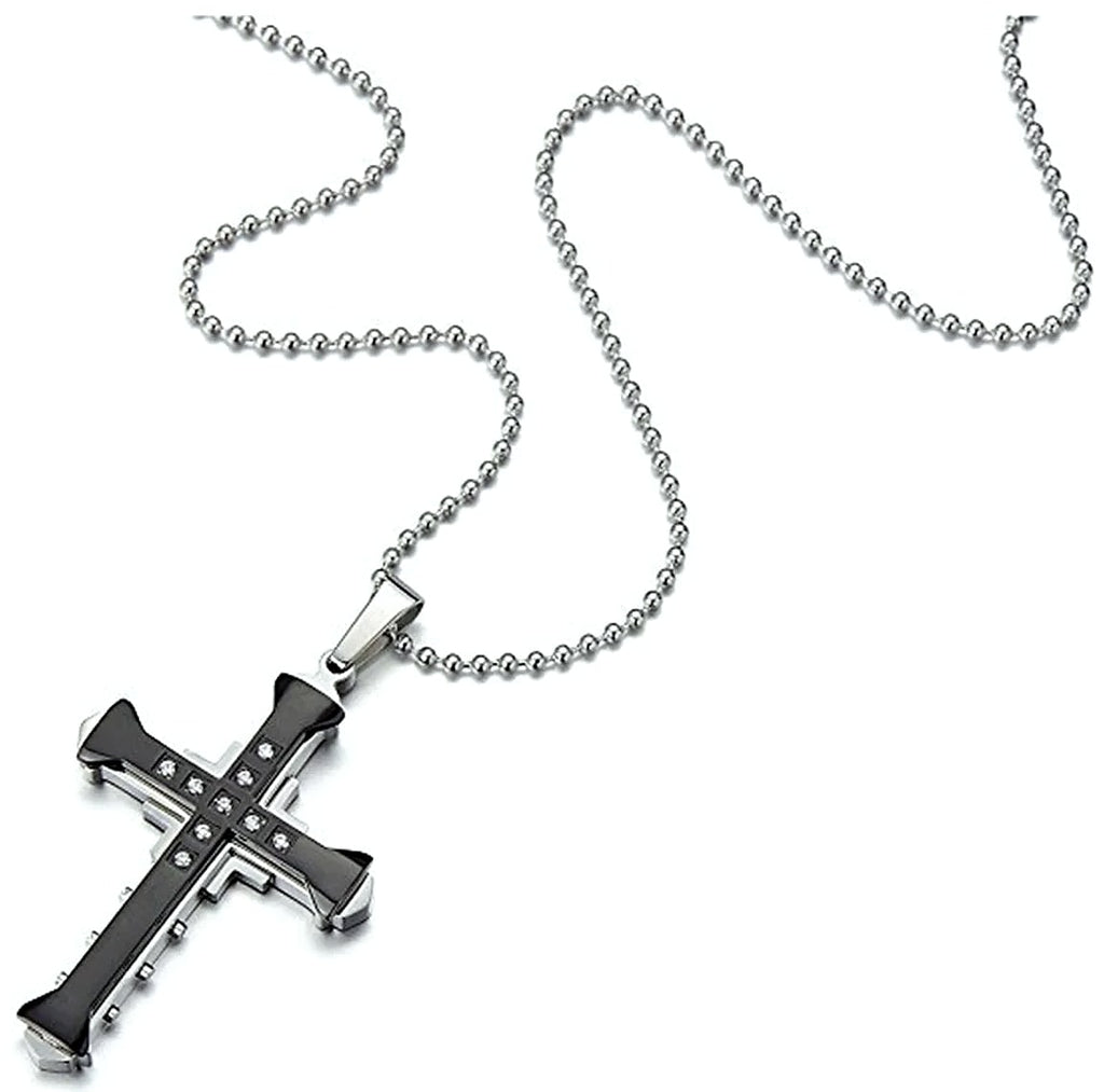 ATMDOG Stainless Steel Cross Necklace Religious Pendant
