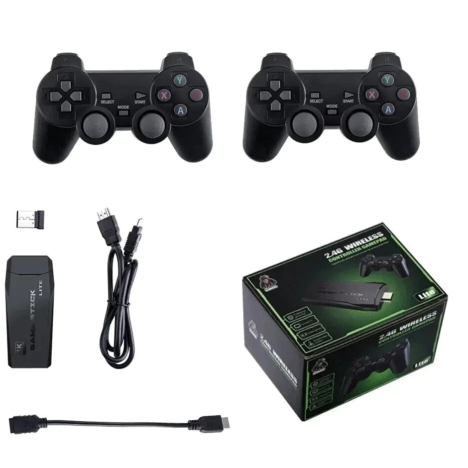 M8 Game Console Built-In 20000 + 64GB Two-Person Wireless Controller 2.4G Stick