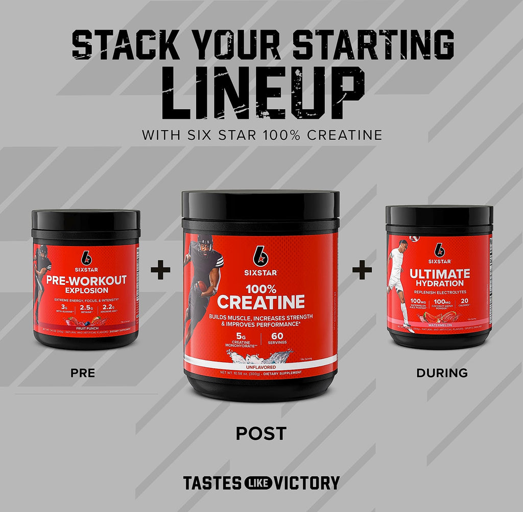 Six Star 100% Creatine Monohydrate Powder, Unflavored