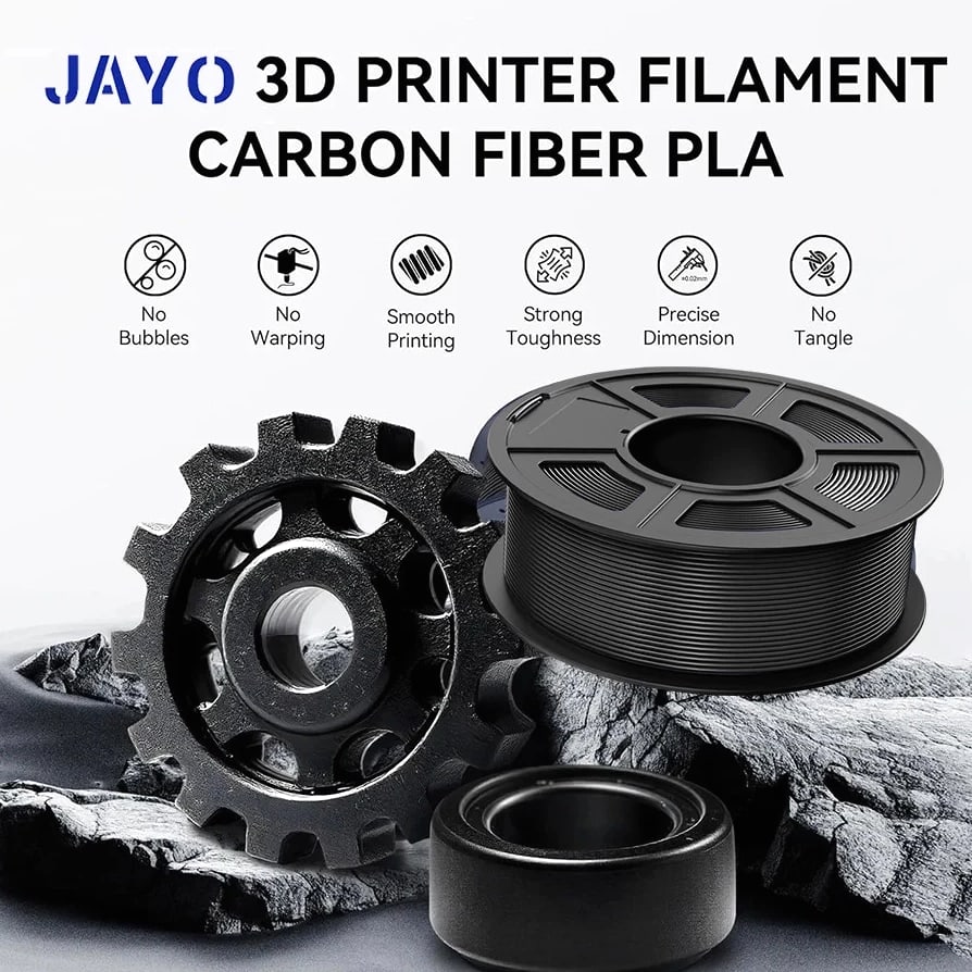 3D Printer Filament 1.75mm PETG-CF/PLA Carbon Fiber Filaments High Toughness USA