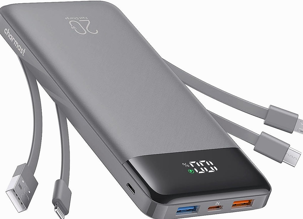 Charmast 20000mAh Portable Charger with Built-in Cables