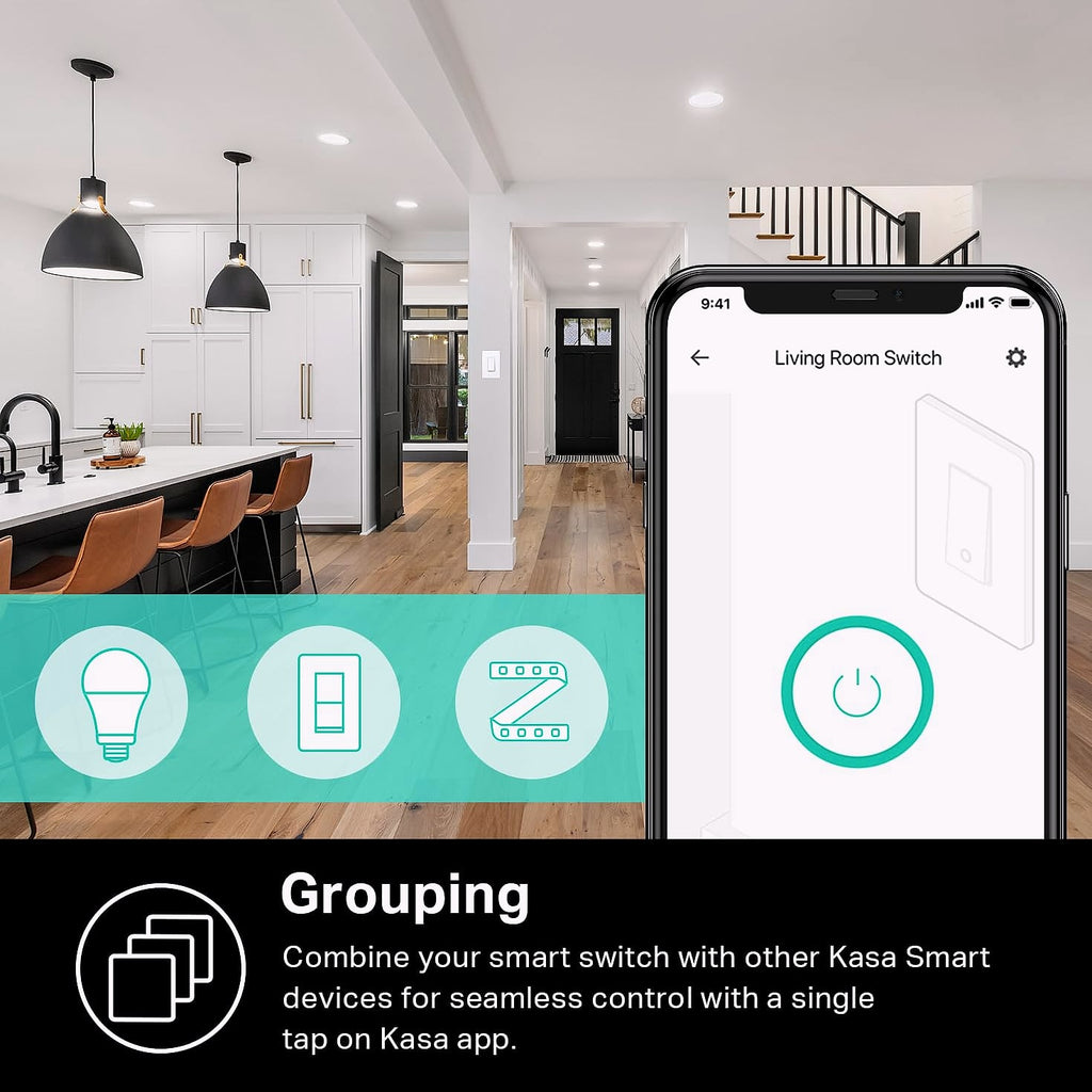 Kasa Smart HS200P3 Wi-Fi Light Switch, Single Pole