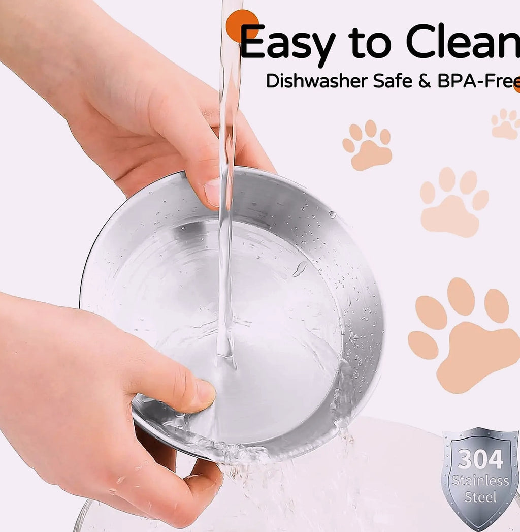 4-Pack Stainless Steel Raised Pet Bowls for Cats