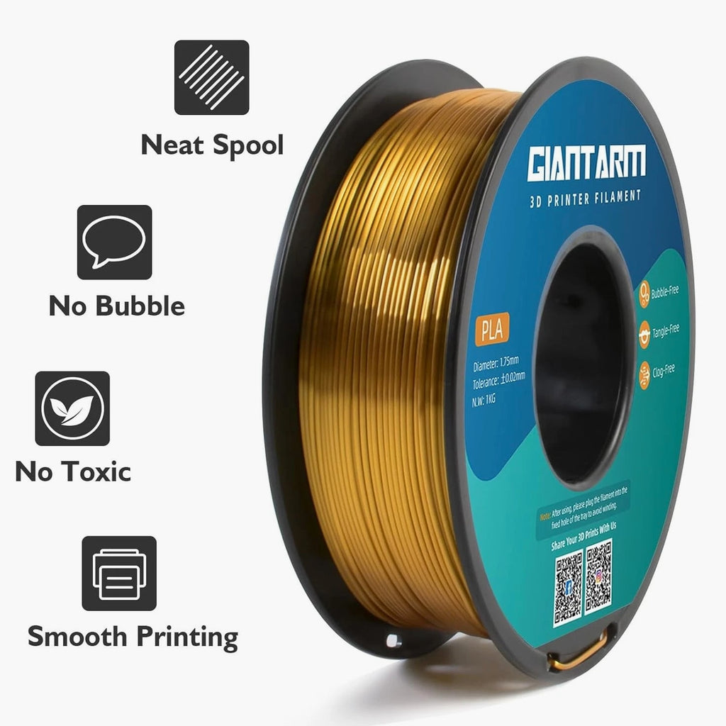 3D Printer Filament Silk Gold PLA Filament 1Kg (2.2lbs Spool, 1.75mm)