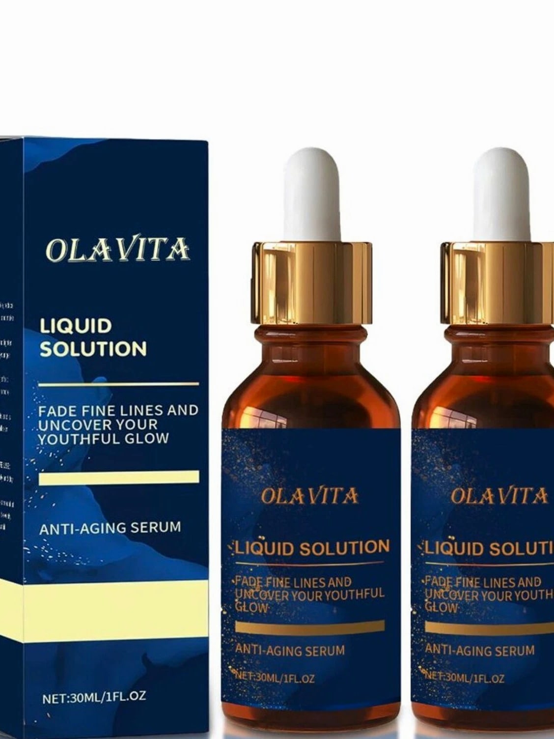 OLAVITA Liquid Solution Anti Aging Serum – Vitamin C Hydrating & Firming Facial Essence