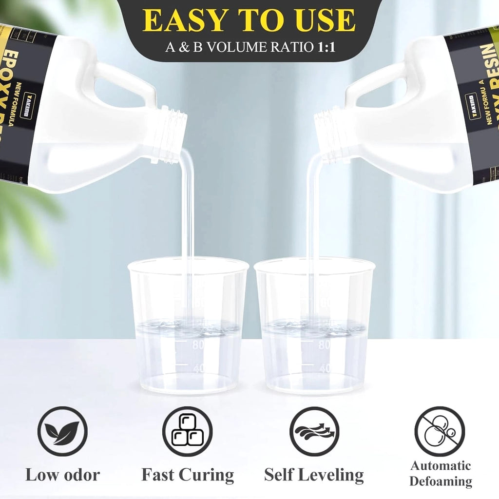 68OZ 3×UV Resistant Resin Kit,No Bubble & Crystal Clear Epoxy Resin for Coating,