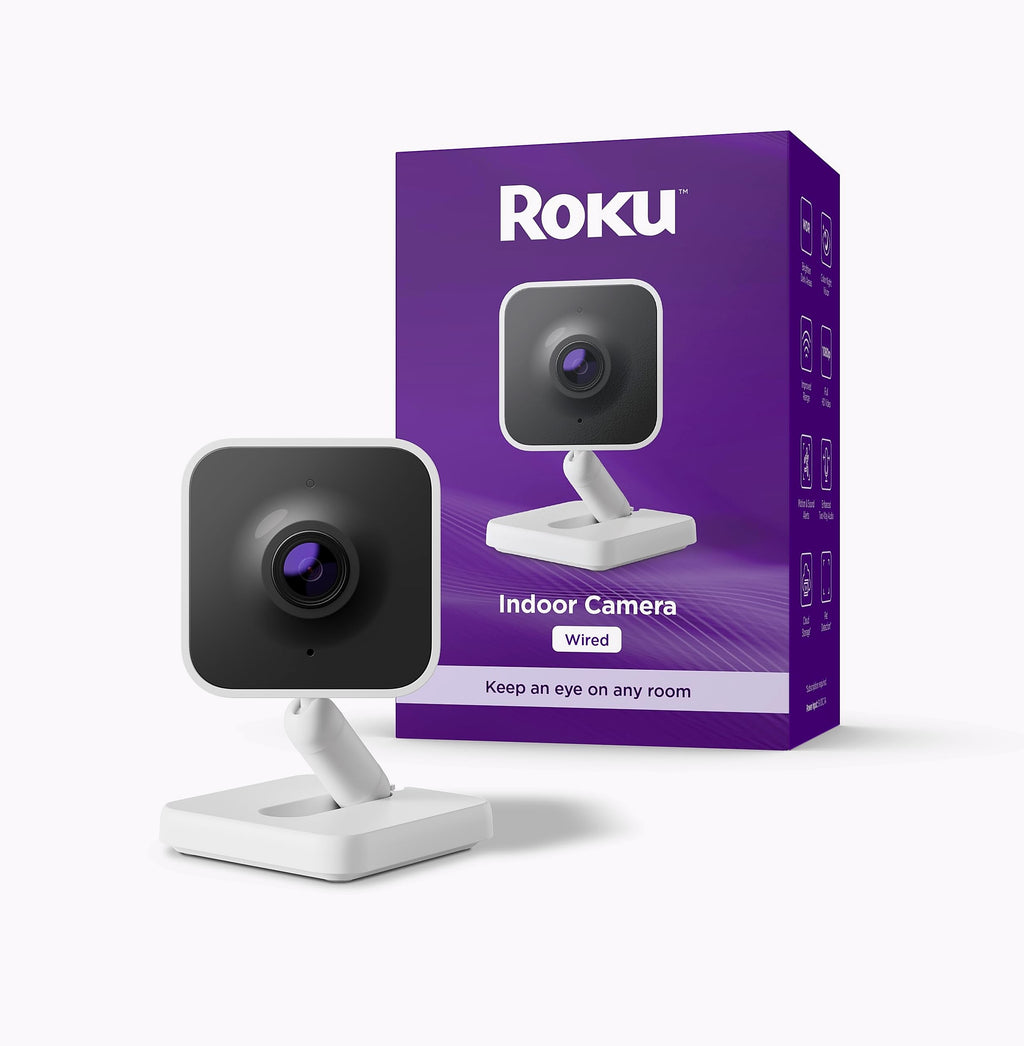 Roku Indoor Camera 2-Pack Wired Home Security with 1080p Night Vision