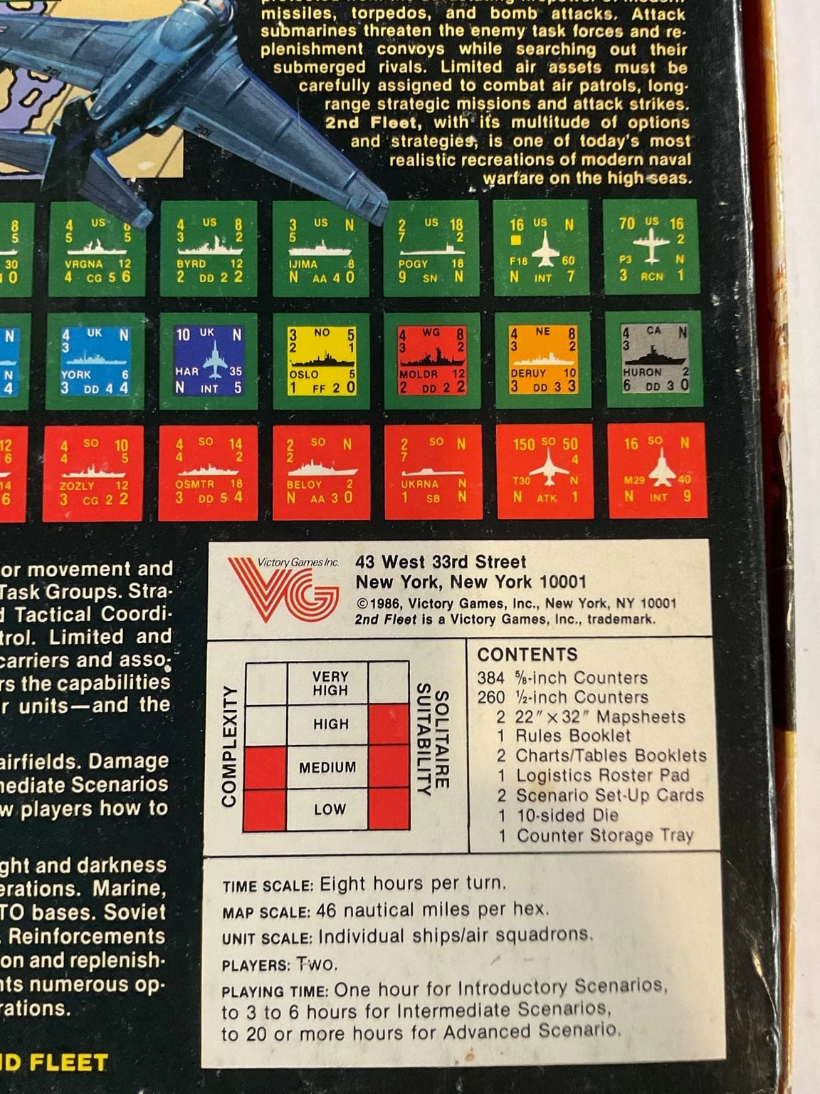 Victory Games / Avalon Hill 2nd FLEET Board Game 1986 Cold War Wargame