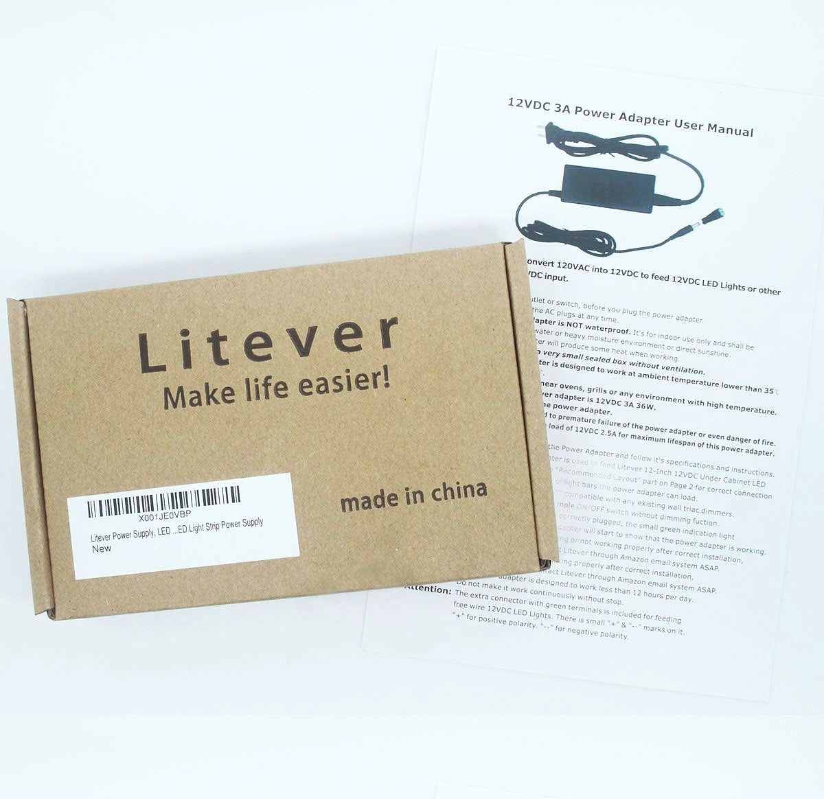 Litever 12V 3A LED Power Supply, 36W Transformer