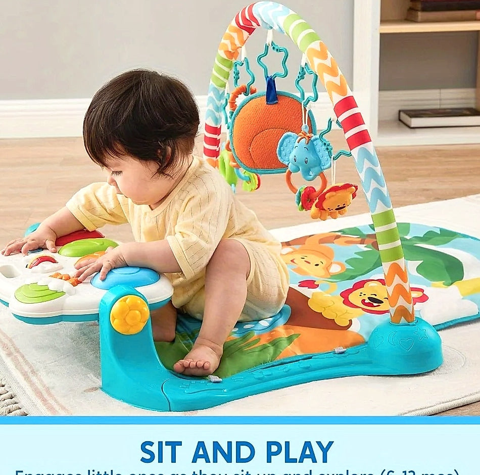 Joyfy Baby Play Mat with Piano, Tummy Time Gym for 0-12 Months
