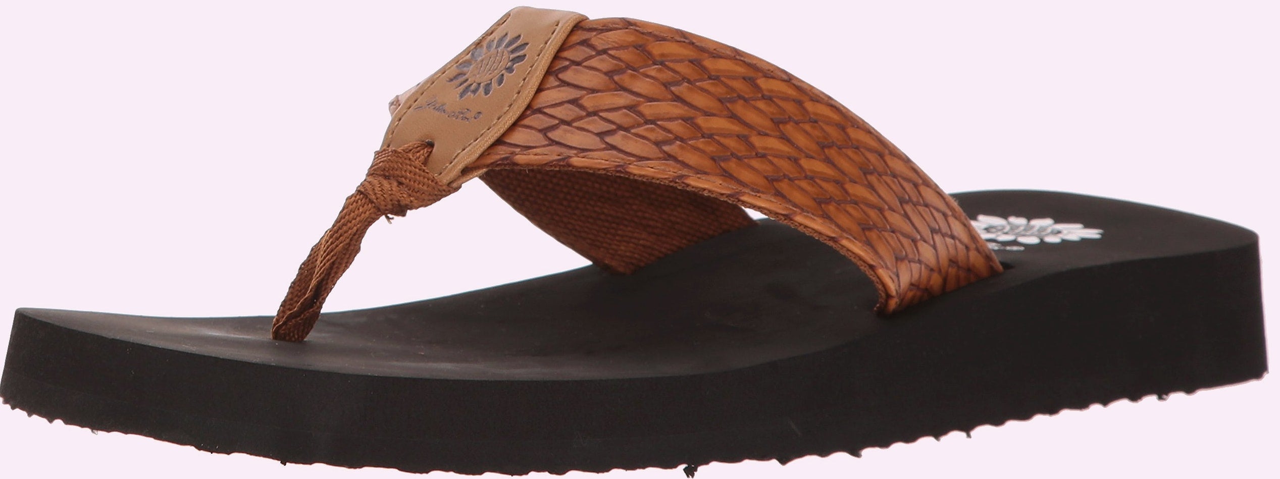 Yellow Box Flax Women's Wedge Sandal with Cross Stitch