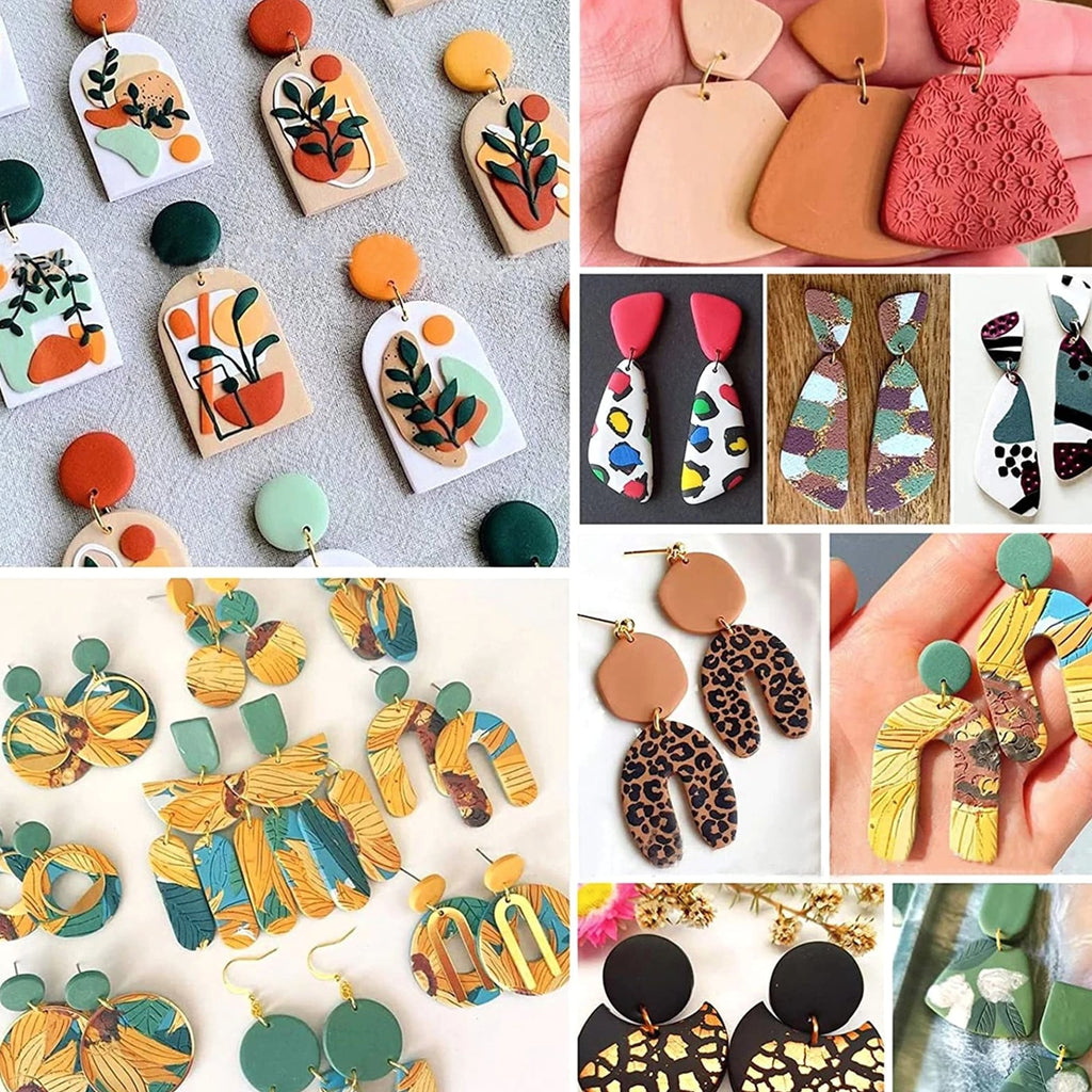 21 Pcs Polymer Clay Cutters Set - Earring Jewellery Cutting Mold Tool Findings DIY