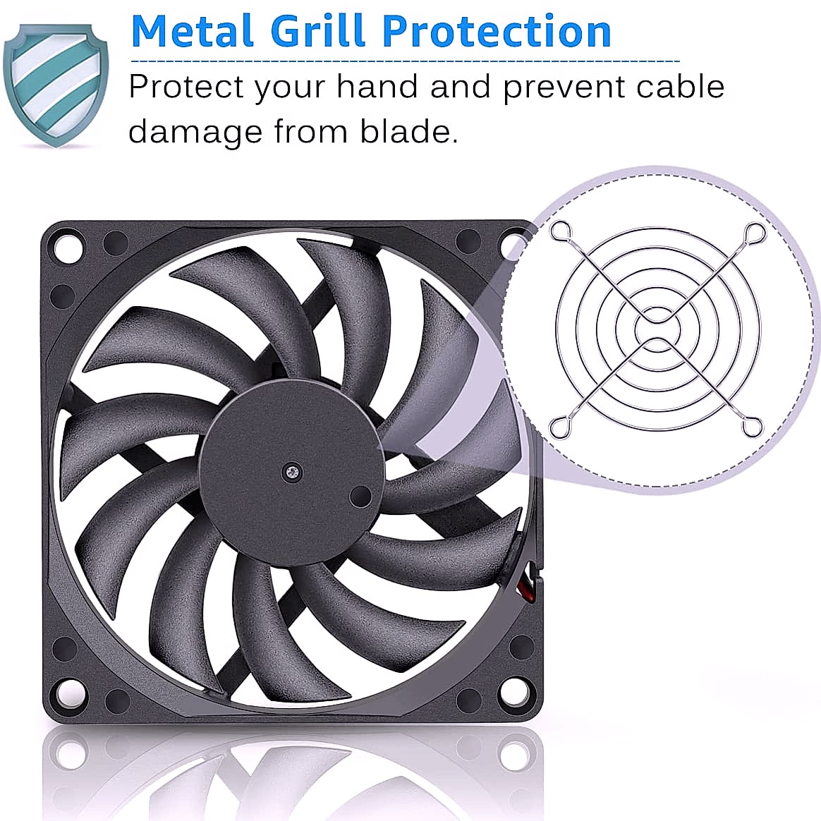 GDSTIME 80mm Quiet CPU Cooler Fan 12V 3PIN Slim