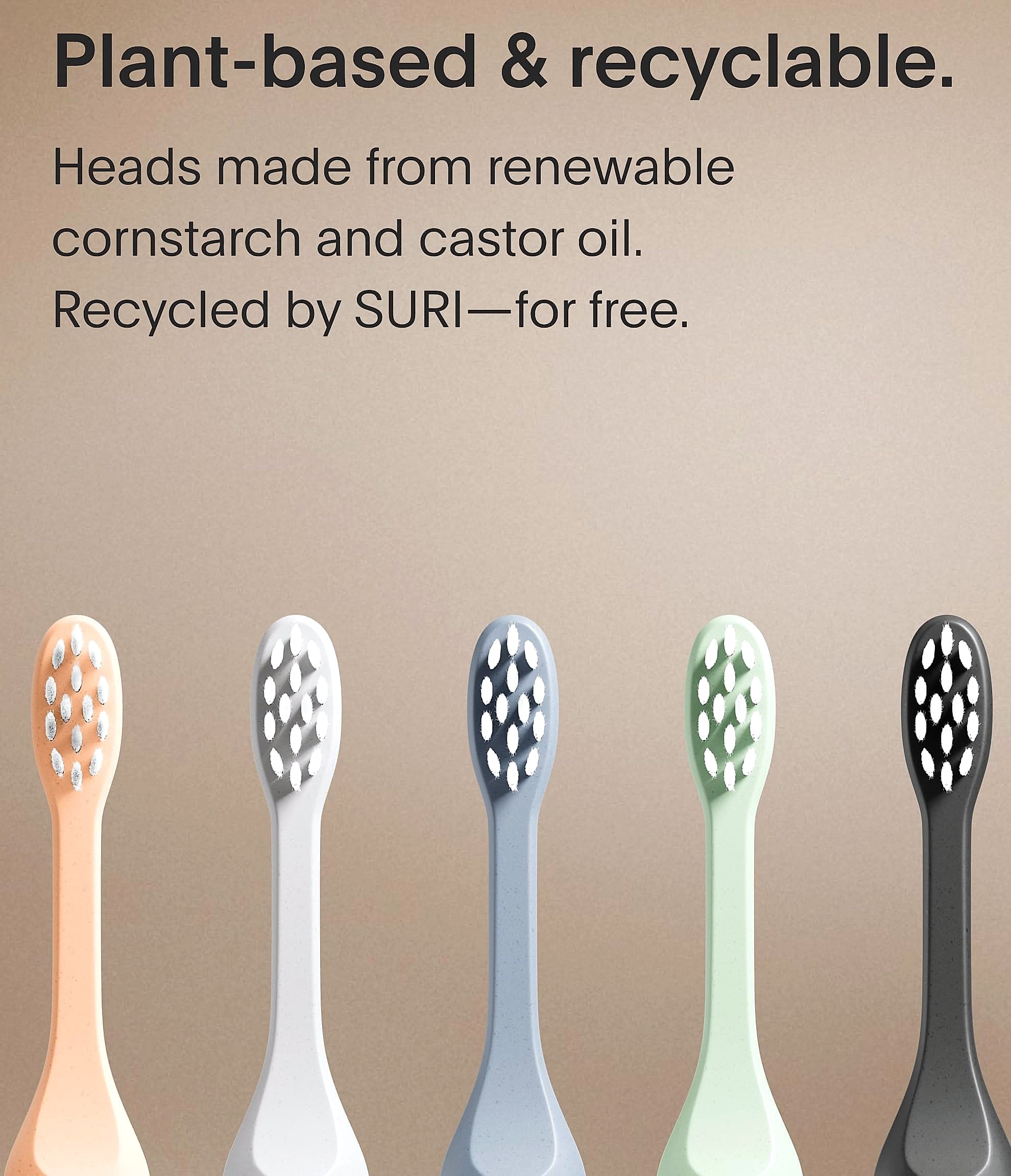 SURI Sonic Toothbrush Replacement Heads with Tongue Scraper