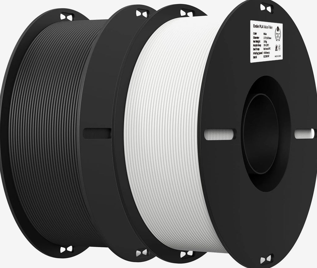 2Kg Black & White PLA 1.75Mm Filament Bundle for 3D Printing with No-Tangle Sp