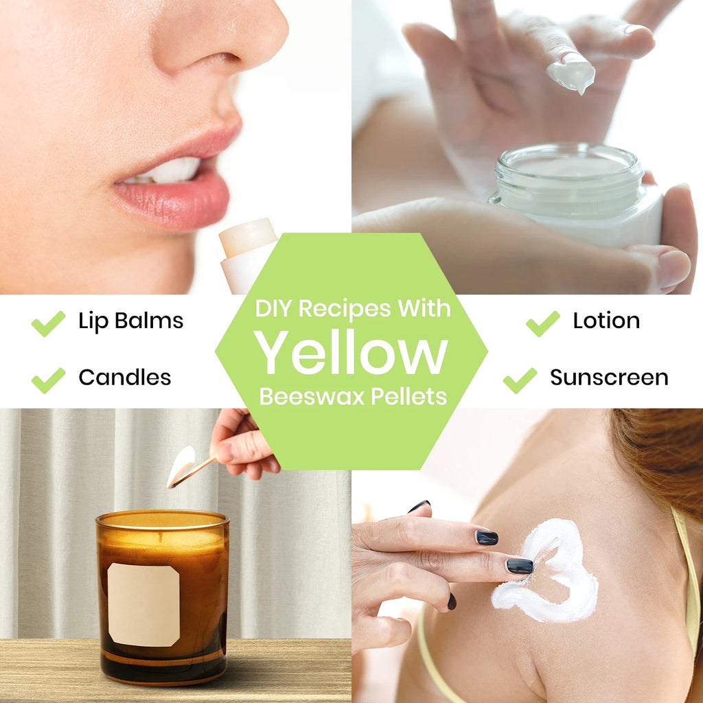 Yellow Beeswax Pastilles Beads - 100% Pure & Natural for Lip Care, Body, Candles