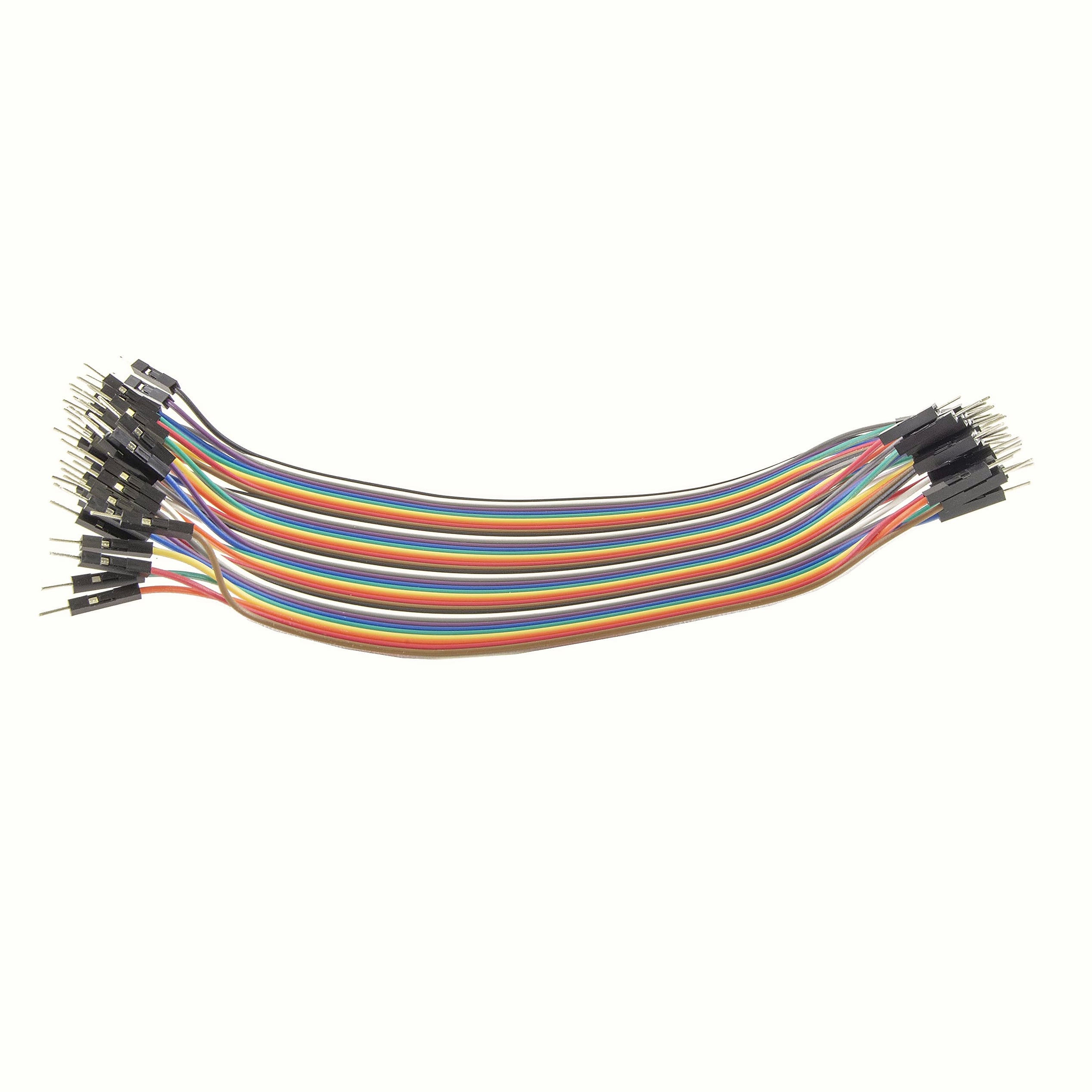 Male to Male 40-pin Dupont Jumper Cable, 8-inch Length - Ideal for Connections Between Microcontrollers and Solderless Breadboards, Peripherals, or Breakout Boards