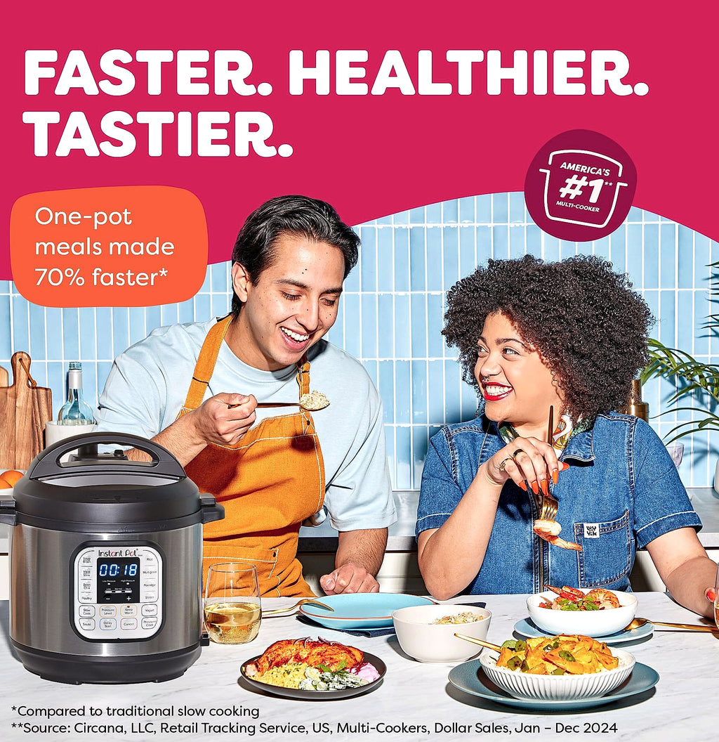 Instant Pot Duo 7-in-1 Electric Pressure Cooker, 6 Quart