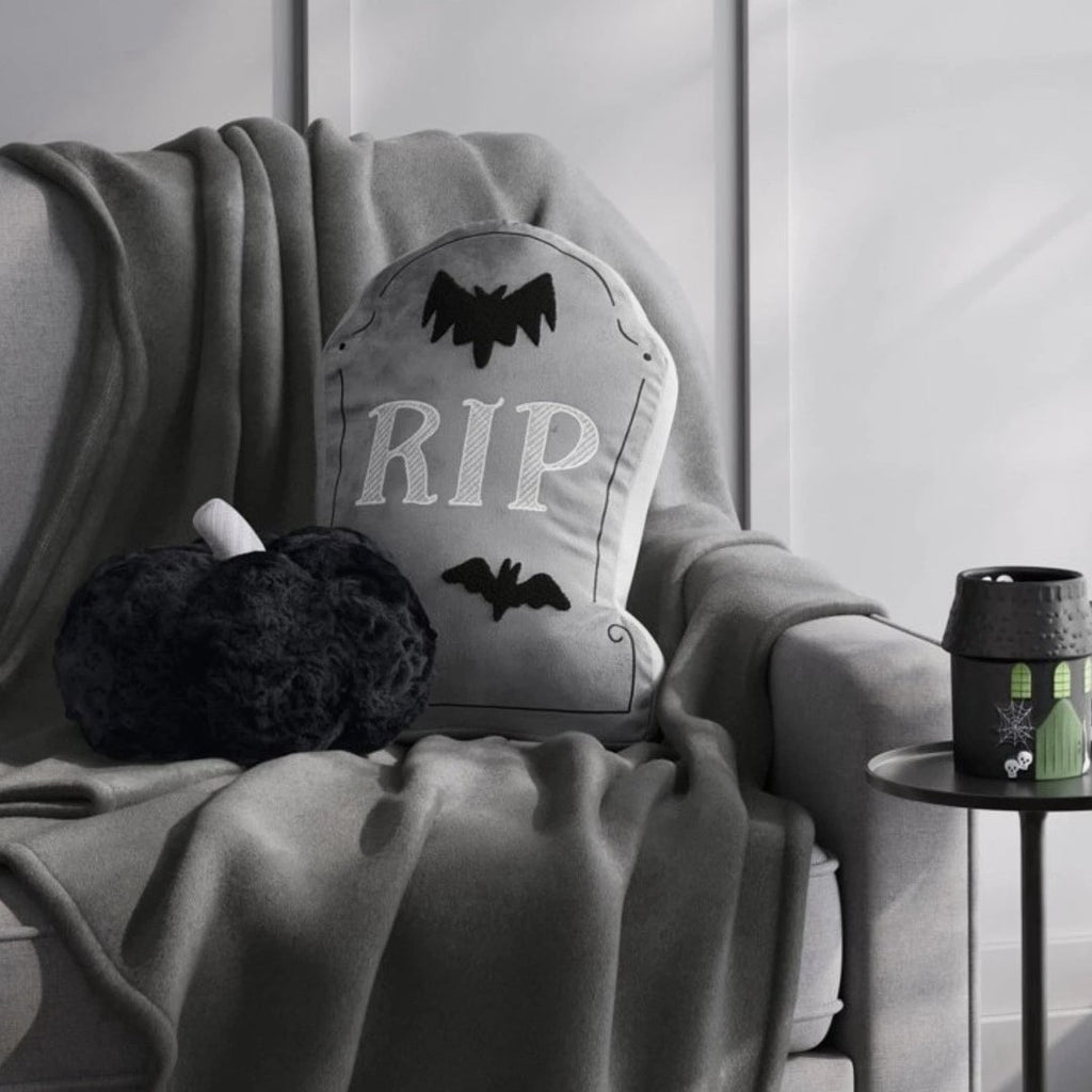 8"x10" Novelty Plush Pumpkin Pillow – Black | Hyde & EEK Boutique™