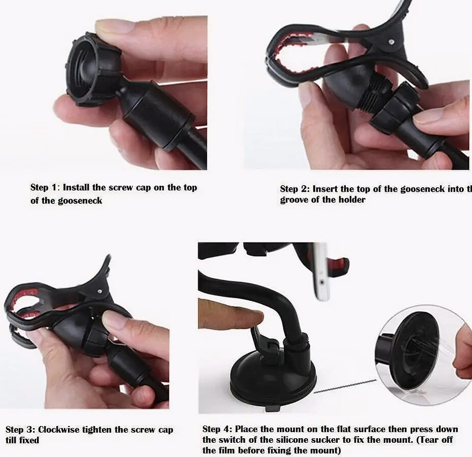 360 Degree Car Windshield Mount Phone Holder Suction Cup
