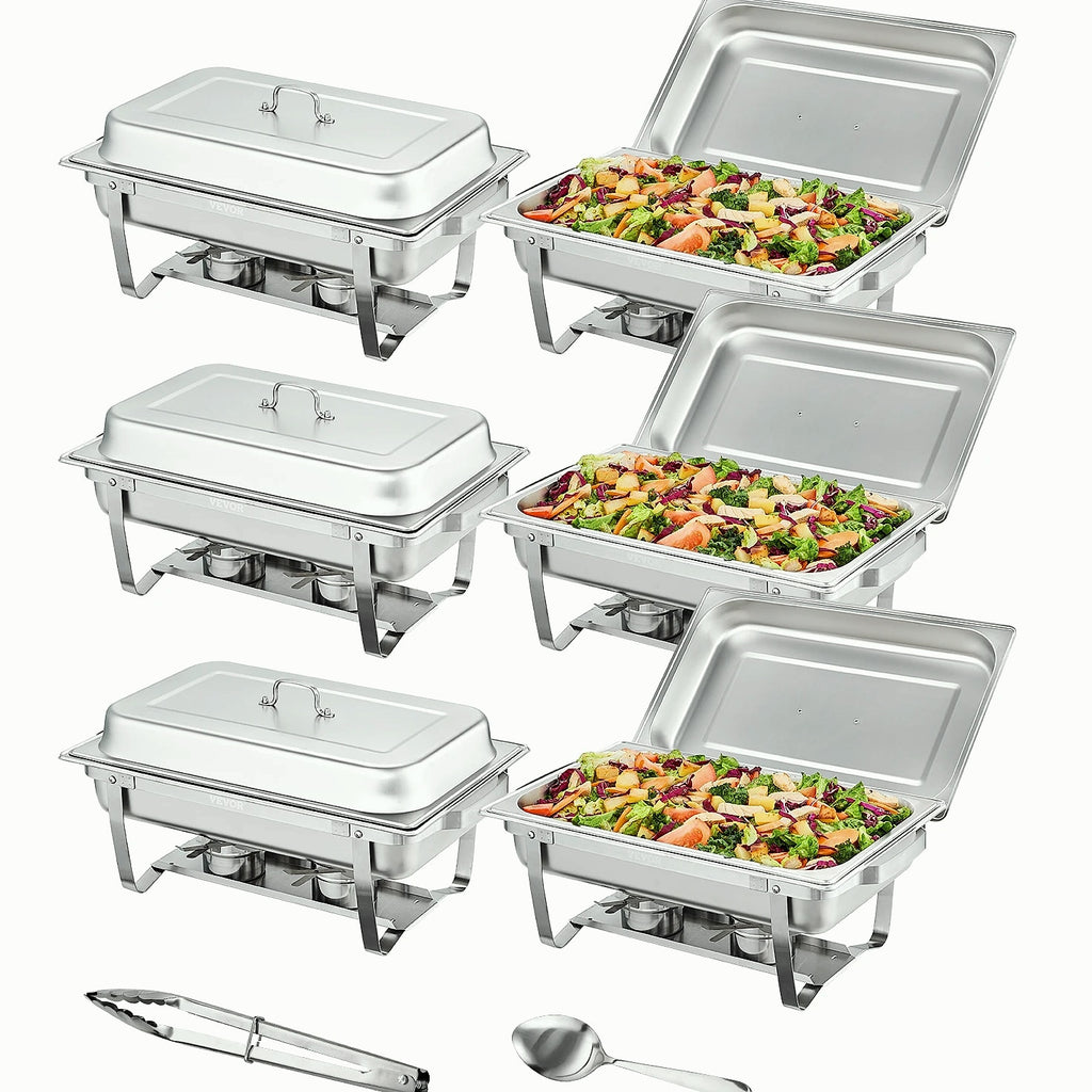 SucceBuy 8QT Rectangle Chafing Dish Buffet Warmer Set
