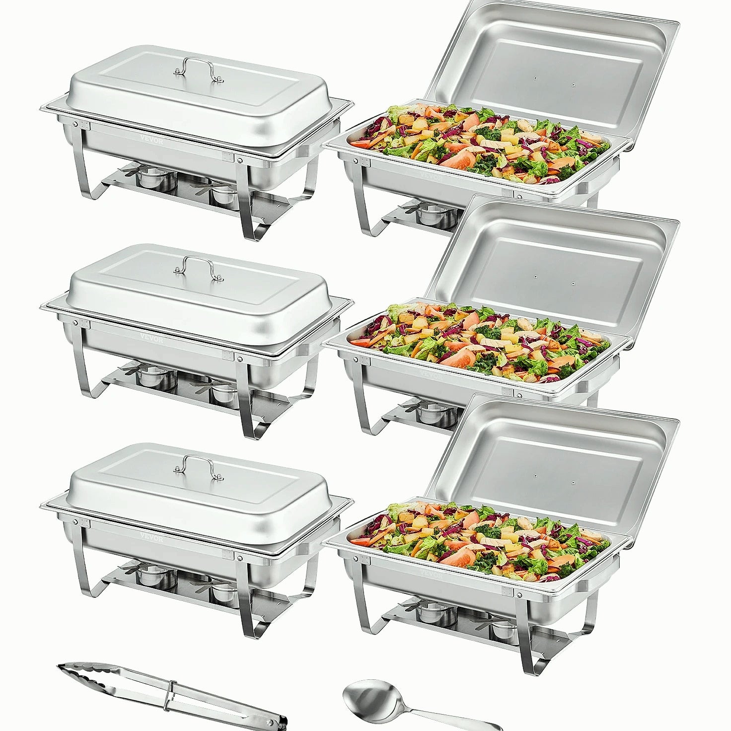 SucceBuy 8QT Rectangle Chafing Dish Buffet Warmer Set