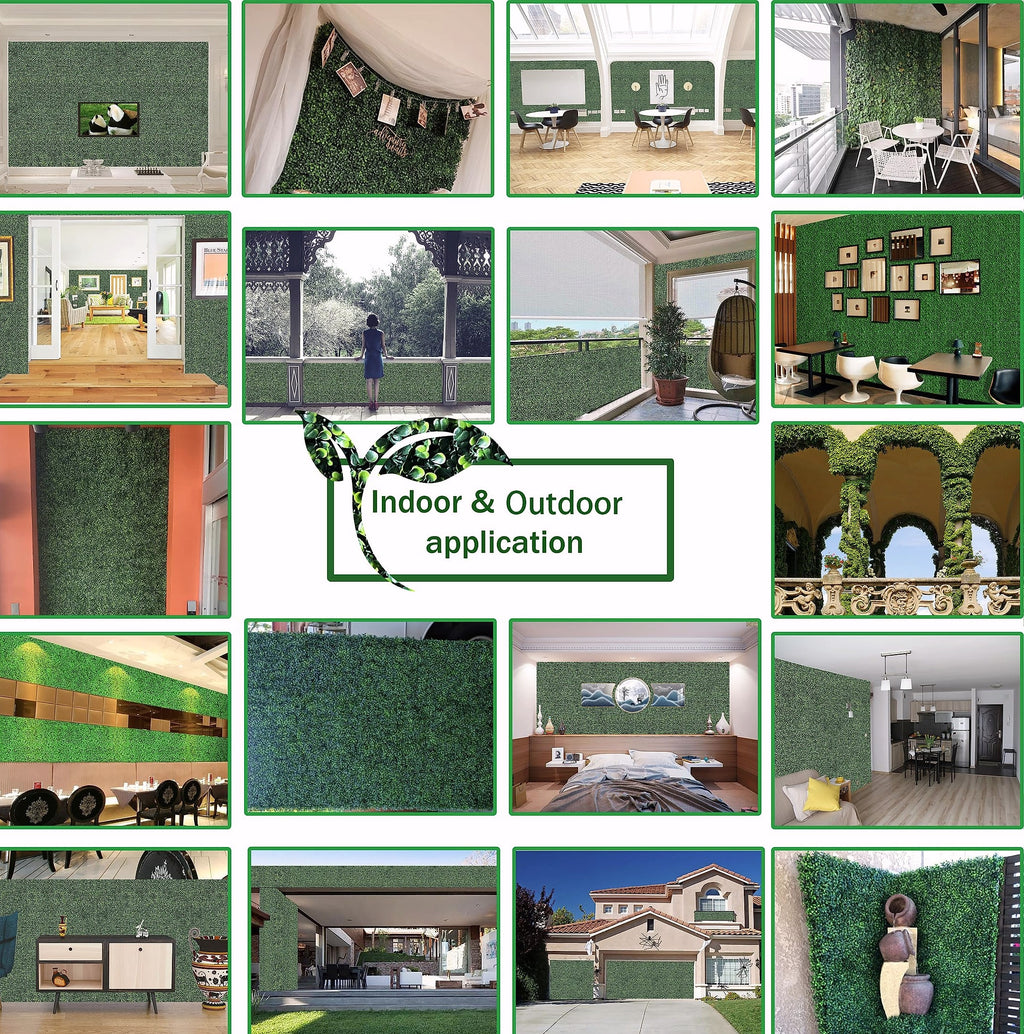 ODTORY Artificial Boxwood Panels 20x20 in, 12 Pack Green Wall