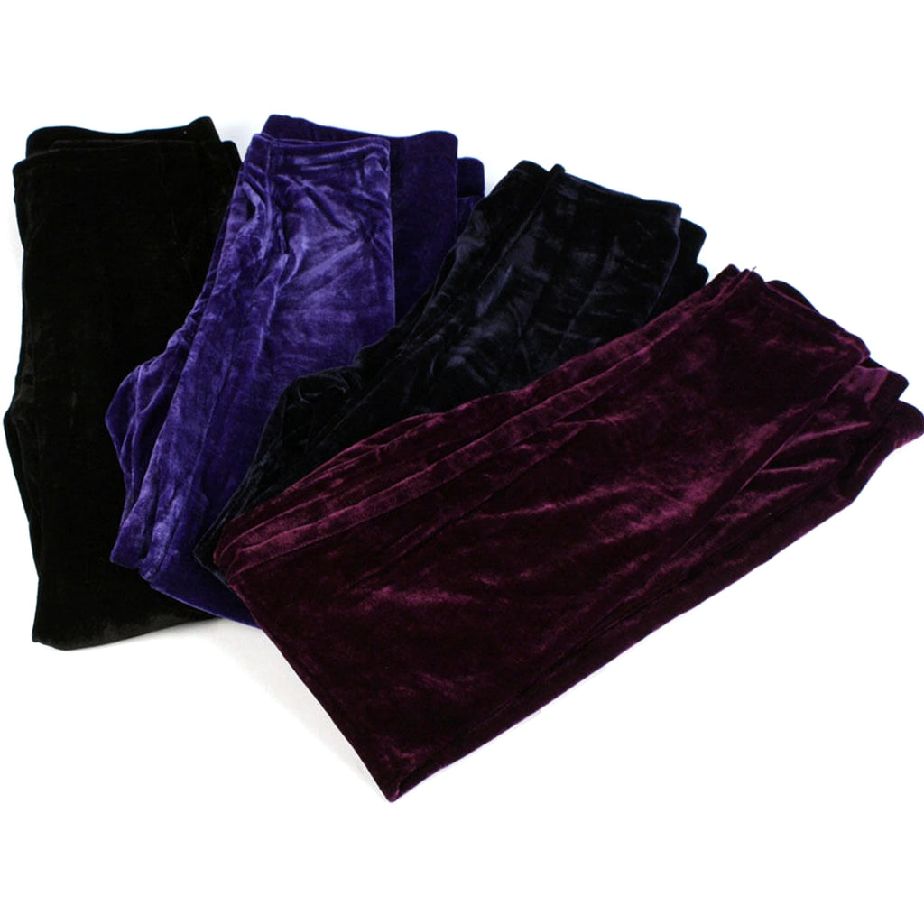 Women Slim Fit Velvet Velour Punk High Waist Sexy Leggings - S M L