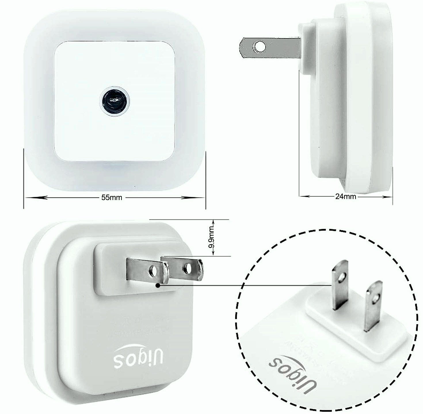 Uigos LED Night Light with Dusk to Dawn Sensor, 6-Pack