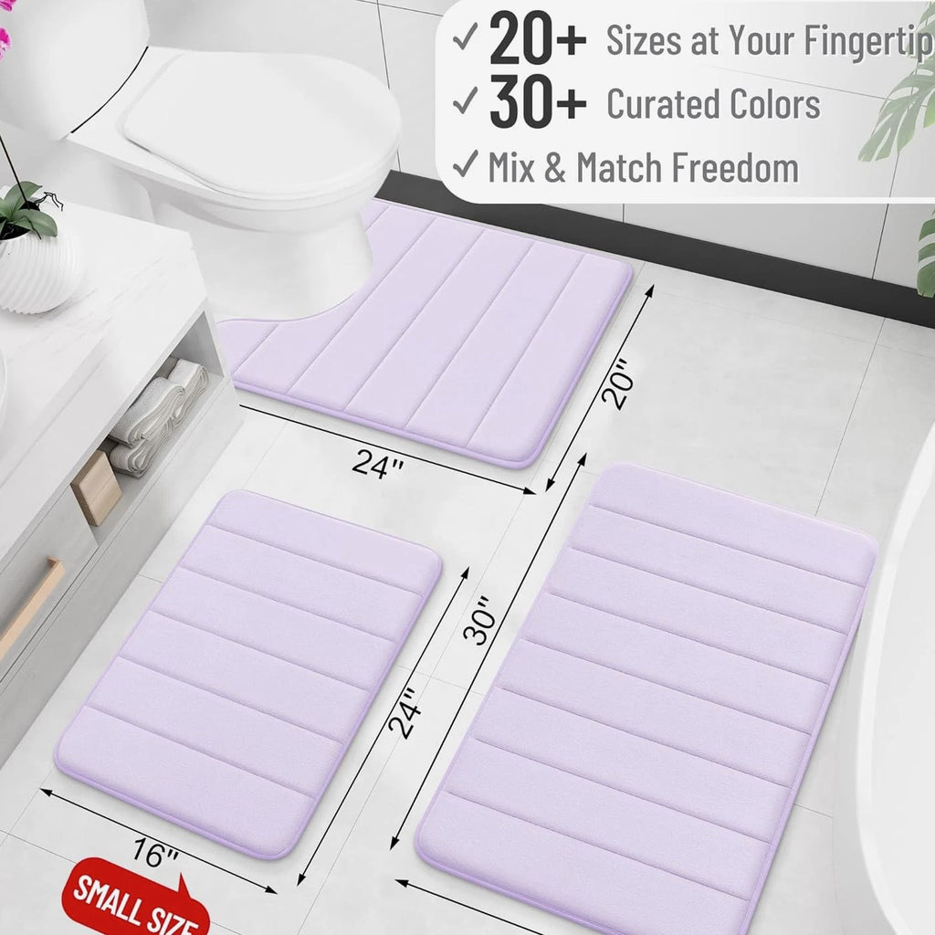 Memory Foam Bath Mat 30X20, Super Soft Absorbent Bathroom Rugs, Quick Dry, Machi