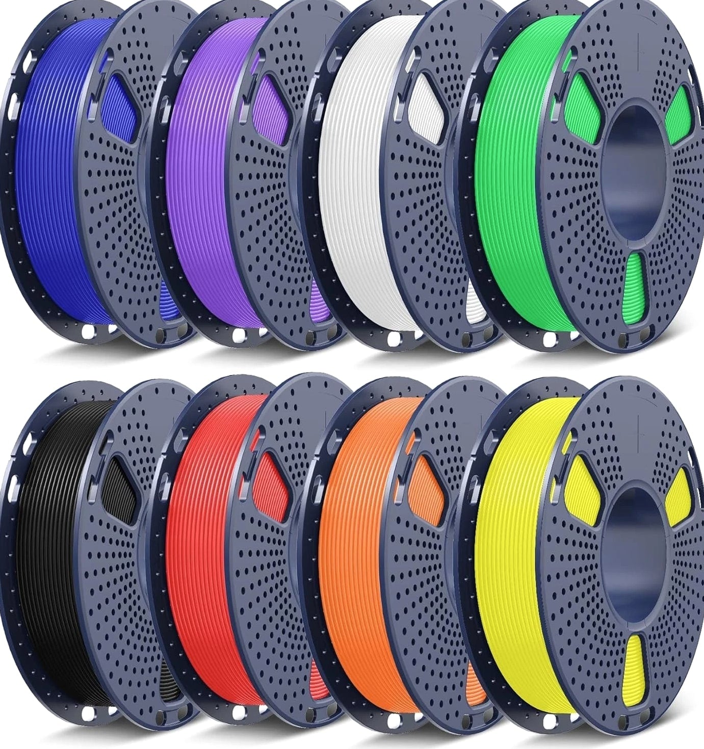 8-Pack Vacuum-Sealed Multicolor PETG Filament 1.75mm - 2kg for Reliable Printing
