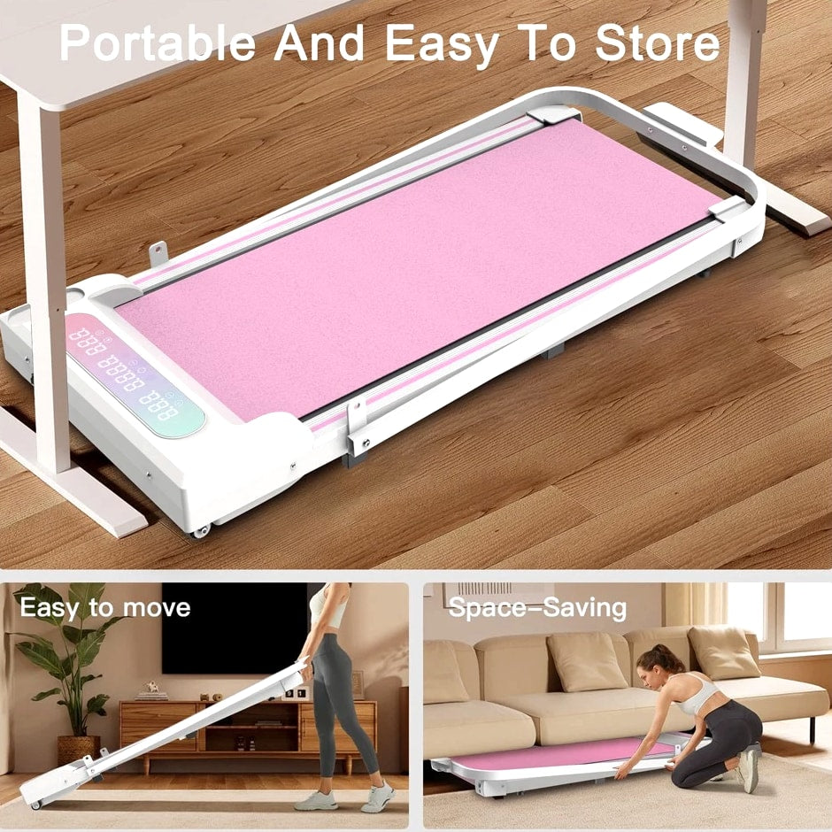 2 in 1 Under Desk Treadmill Portable Walking Pad Jogging Machine for Office