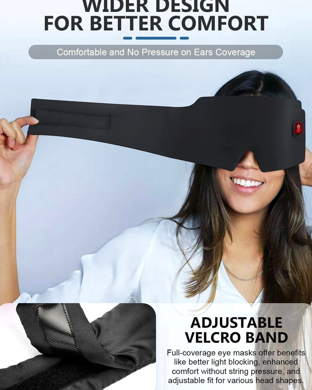 Cordless Heated Silk Eye Mask 2000mAh Warm Compress Sleep Dry Eye Relief