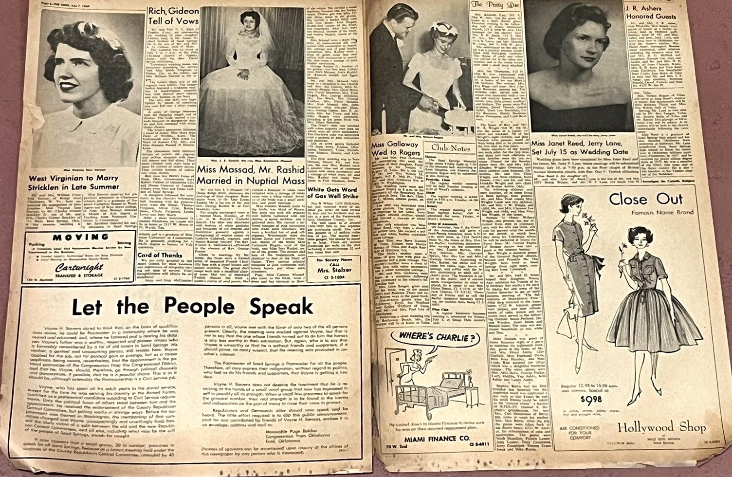 Vintage Newspaper: The Times, Sand Springs OK Antique Advertisements 1960