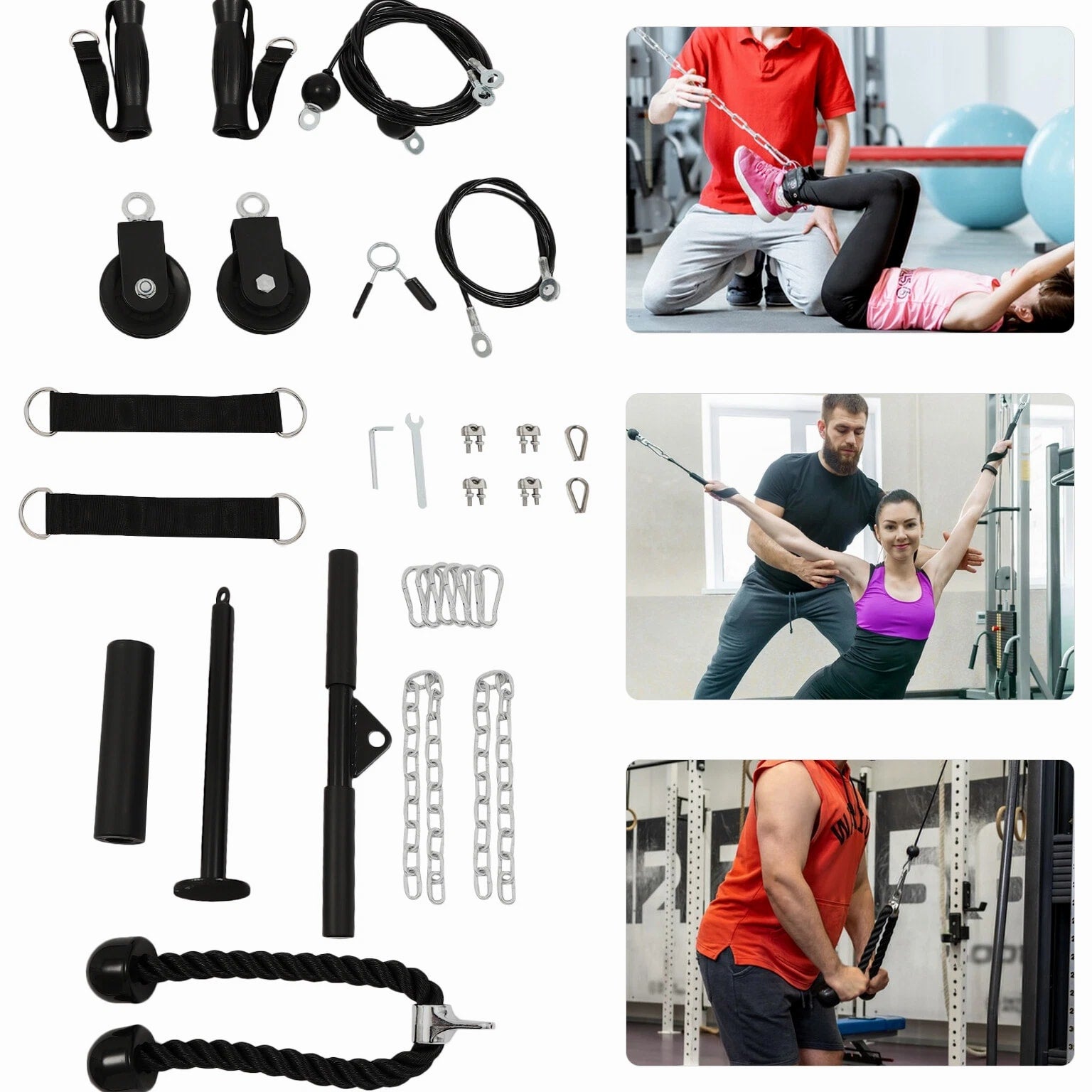 Cable Weight Pulley System, Home Gym Equipment, Fitness Pulley Cable System