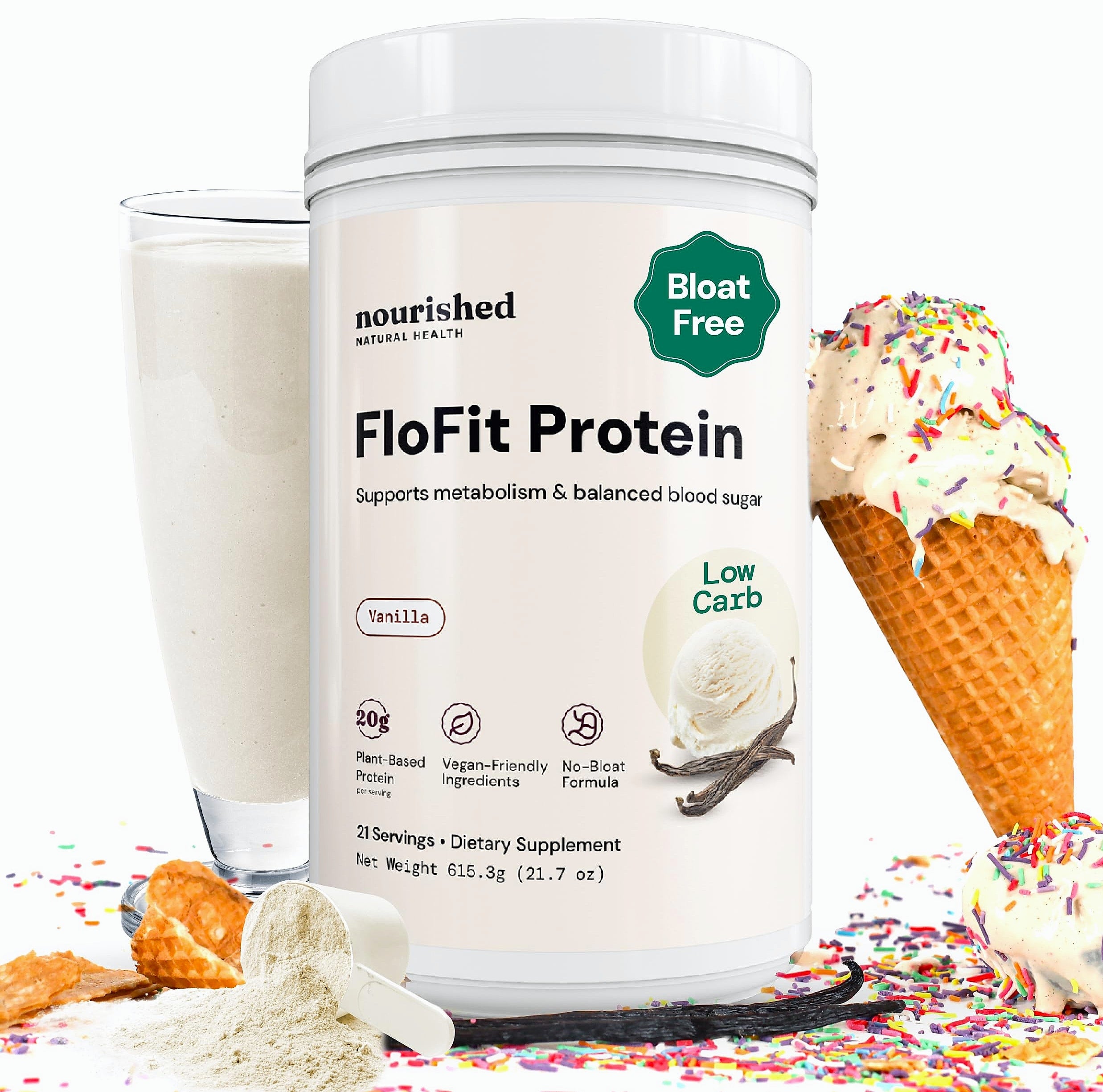 Nourished Natural Health FloFit Pea Protein Powder for Women